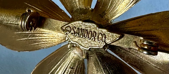 Sandor Enamel Flower Brooch circa 1960s, Midcentu… - image 2