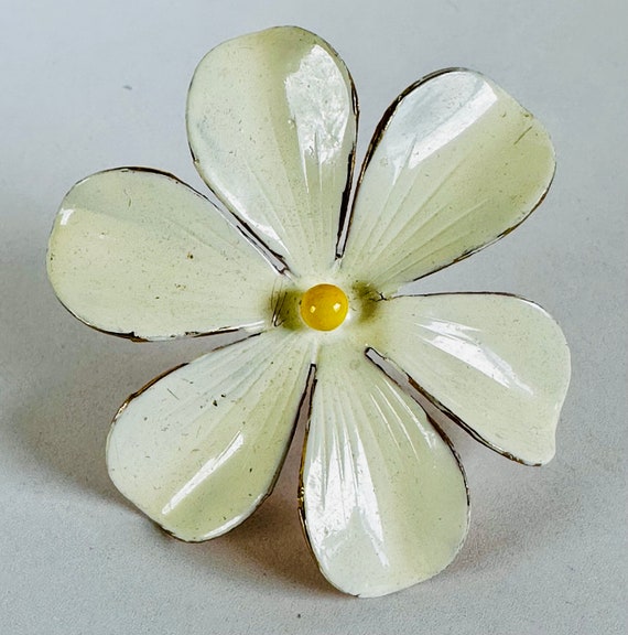 Sandor Enamel Flower Brooch circa 1960s, Midcentu… - image 5