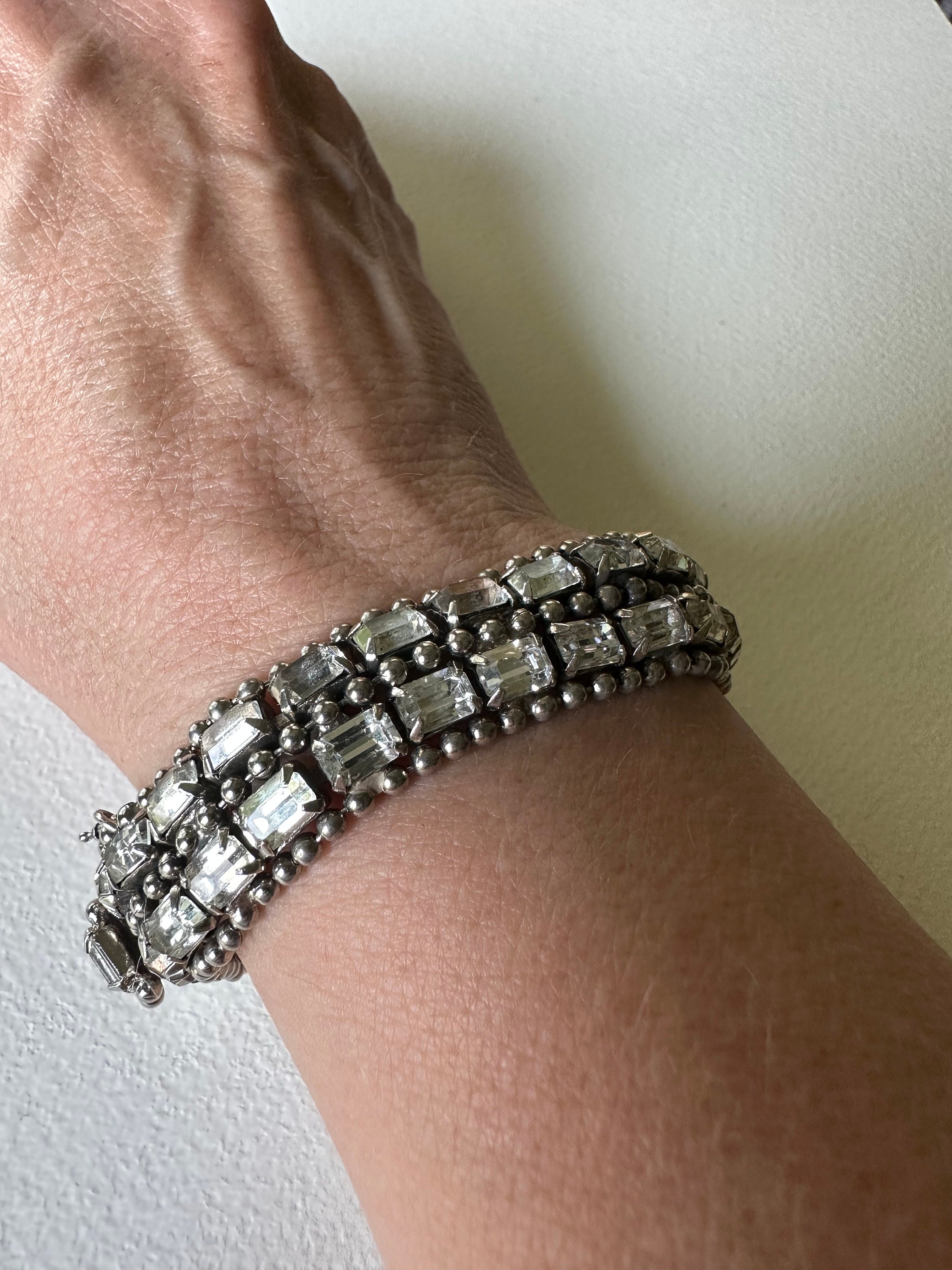 Chunky rhinestone best sale bracelet
