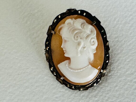 1940年代頃のシルバー800のヴィンテージカメオペンダントまたは