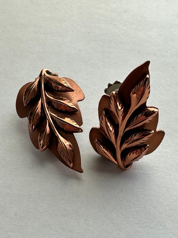 Earrings Vintage Renoir Mid century Copper Gifts for Her Etsy