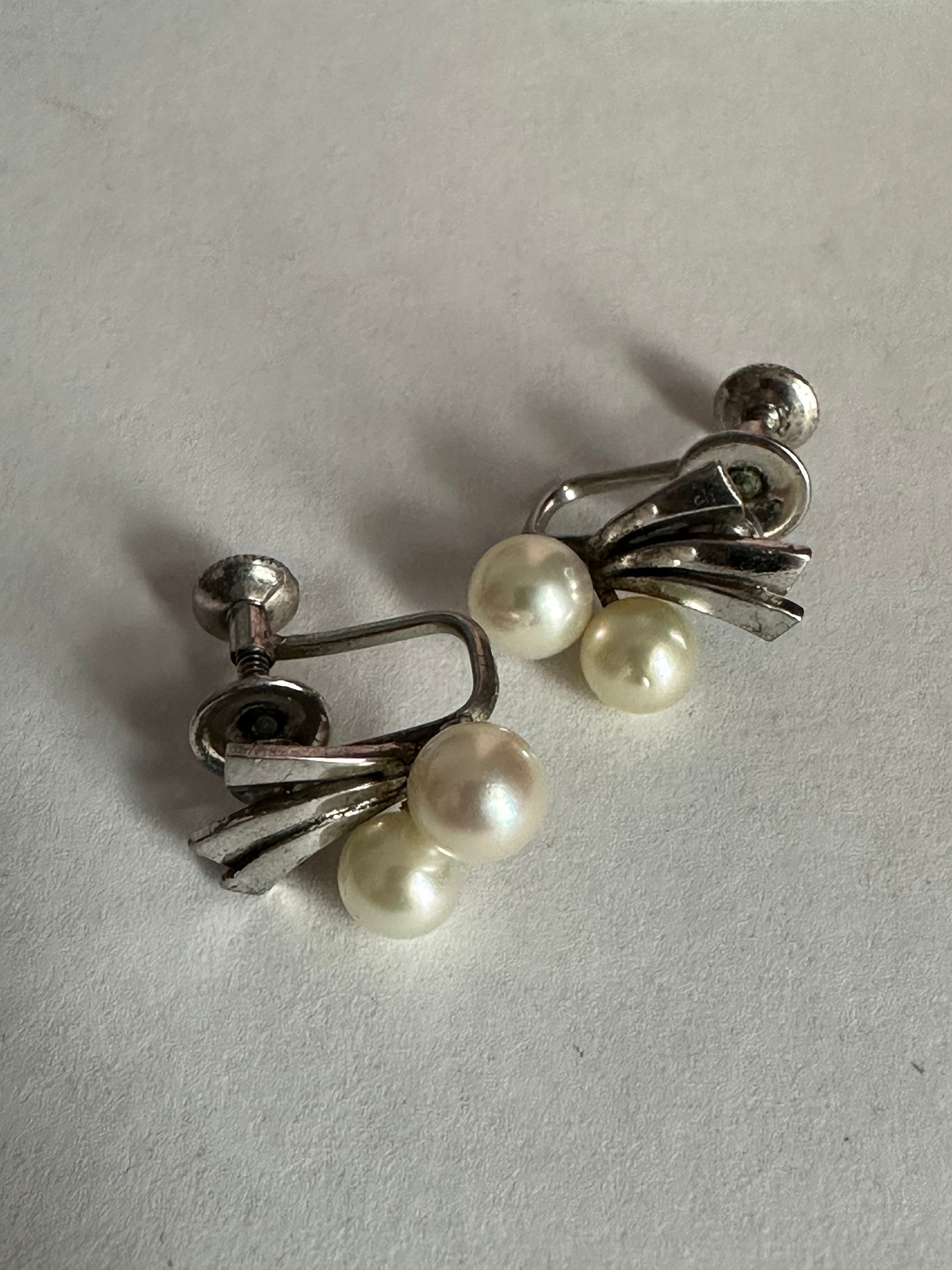 Mikimoto Pearl Screw Back Earrings Vintage Gifts for Her