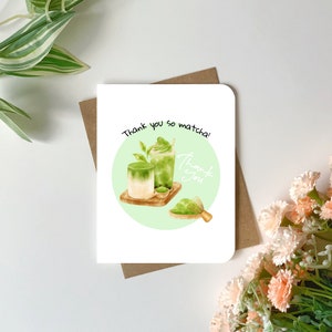 Dankeskarte | Vielen Dank für Matcha! | Grußkarte, um eine Dankesnachricht zu sagen