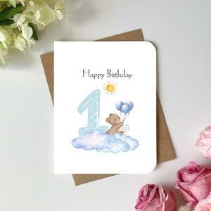 Carte de joyeux 1er anniversaire tout-petit Joyeux premier anniversaire pour tout-petit, petit-fils, petite-fille, premier anniversaire de bébé, carte d'anniversaire pour tout-petit