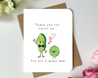 Father’s Day card cute and funny greeting card for dad punny Father’s Day gift thanks for raisin me dad happy Father’s Day