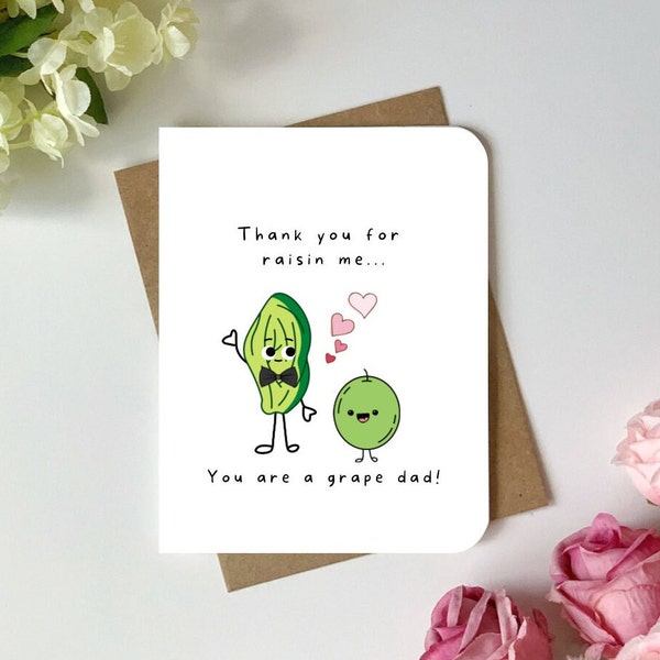 Father’s Day card cute and funny greeting card for dad punny Father’s Day gift thanks for raisin me dad happy Father’s Day