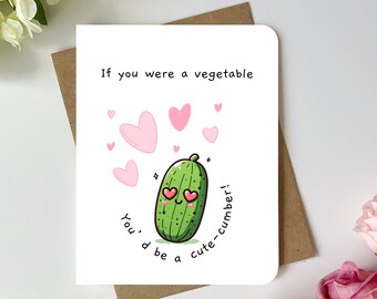 Leuke Valentijnsdagkaart voor hem voor haar voor man voor vriend voor vriendin met de woordspeling "je bent een schattig-kommer"