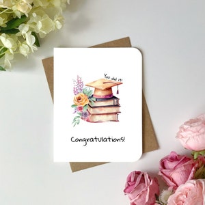 Carte florale de remise des diplômes félicitations, vous l'avez fait carte de voeux de remise des diplômes pour fille pour ami pour fils