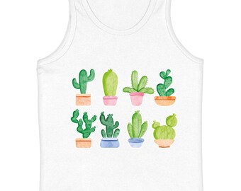 Cute Cactus Kids' Jersey Tank - Art Sleeveless T-Shirt - Cactuses Kids' Tank Top