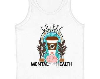 Coffee Plants and Mental Health Kids' Jersey Tank - Colorful Sleeveless T-Shirt - Coffee Cup Kids' Tank Top
