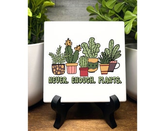 Cadeaux pour les amateurs de plantes Décoration d'étagères Décoration de plantes d'intérieur Accessoires pour plantes Plaque de jardin Carrelage en céramique Plaque amusante pour baby-sitter