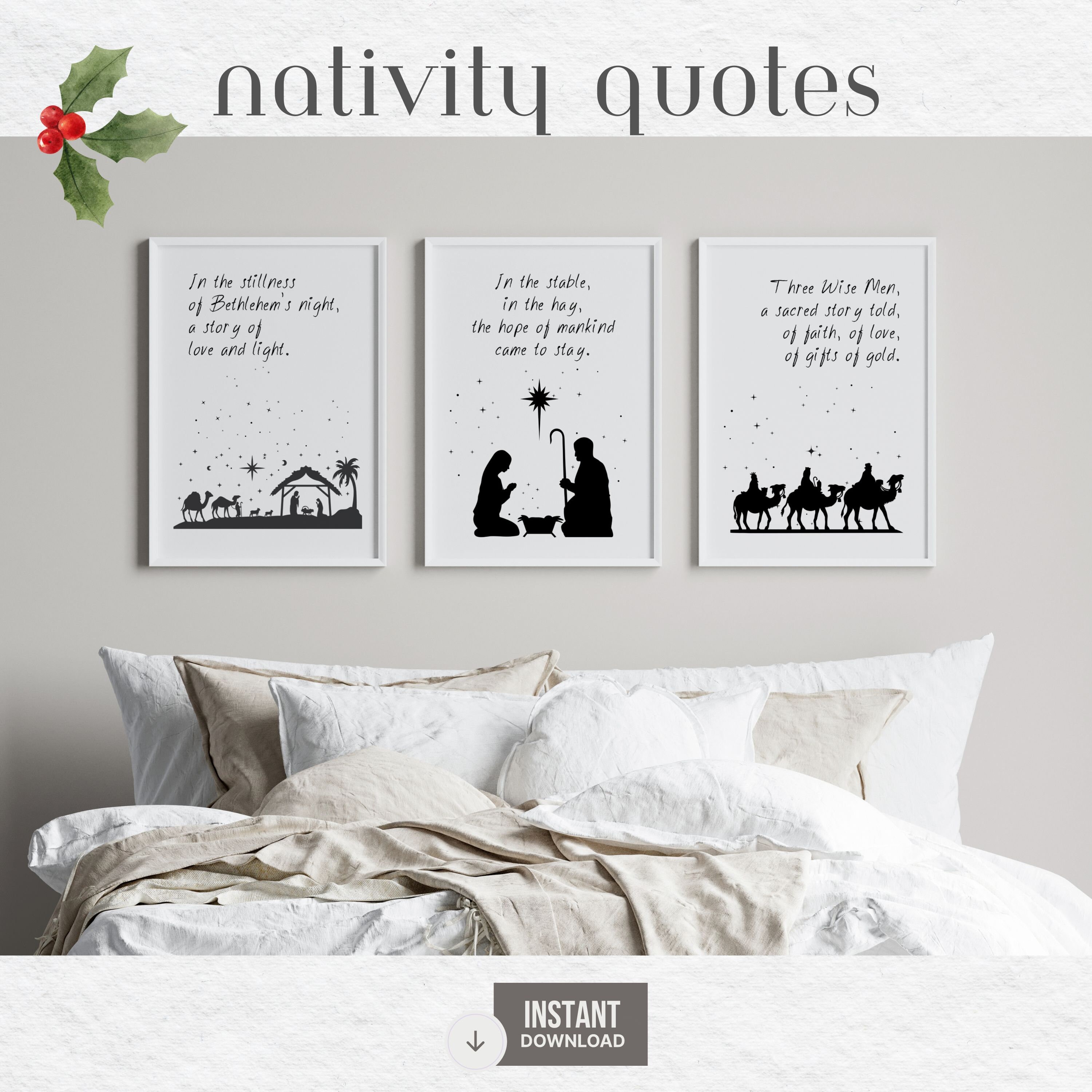 Nativity Wall Art, Nativity Print, Nativity Silhouette, 3 Wise Men