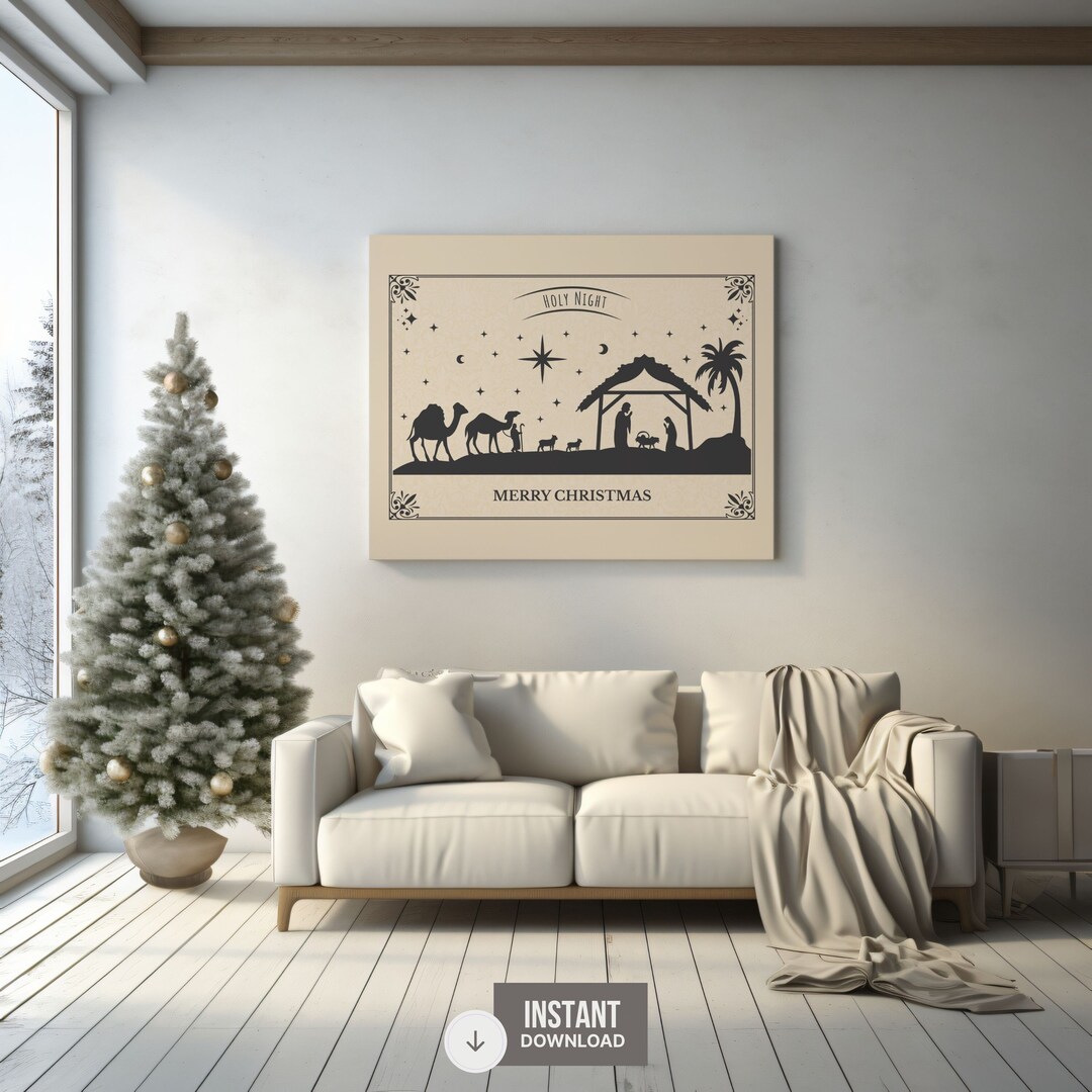 Nativity Wall Art, Nativity Print, Christmas Printable, Nativity