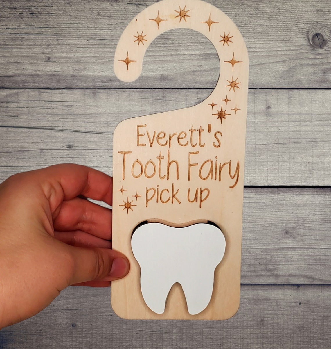 Tooth Fairy Door Hanger, With Money Holder Wooden Tooth Door Hanger Box