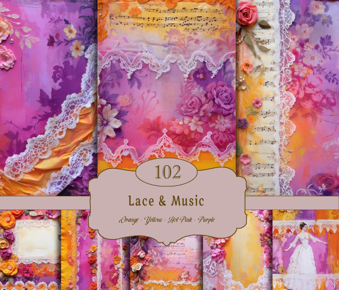 Boho Lace Junk Journal Kit: Shabby Chic Floral Pages (digital Download ...