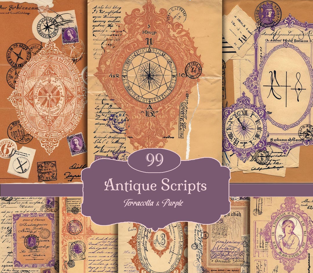 Antique Script Printable Paper: Vintage Handwriting Ephemera (digital ...