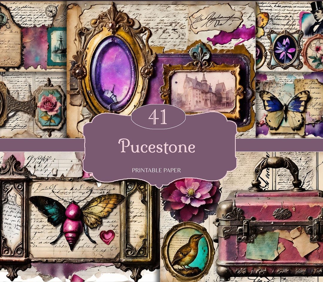 Vintage Antique Junk Journal Kit, Victorian Collage Printables, Digital ...