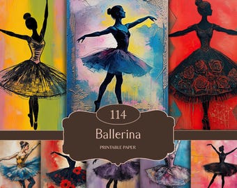 Ballerina Junk Journal Kit: Ballet Ephemera, Shabby Chic Collage (Digital Download, PDF & JPG Files)