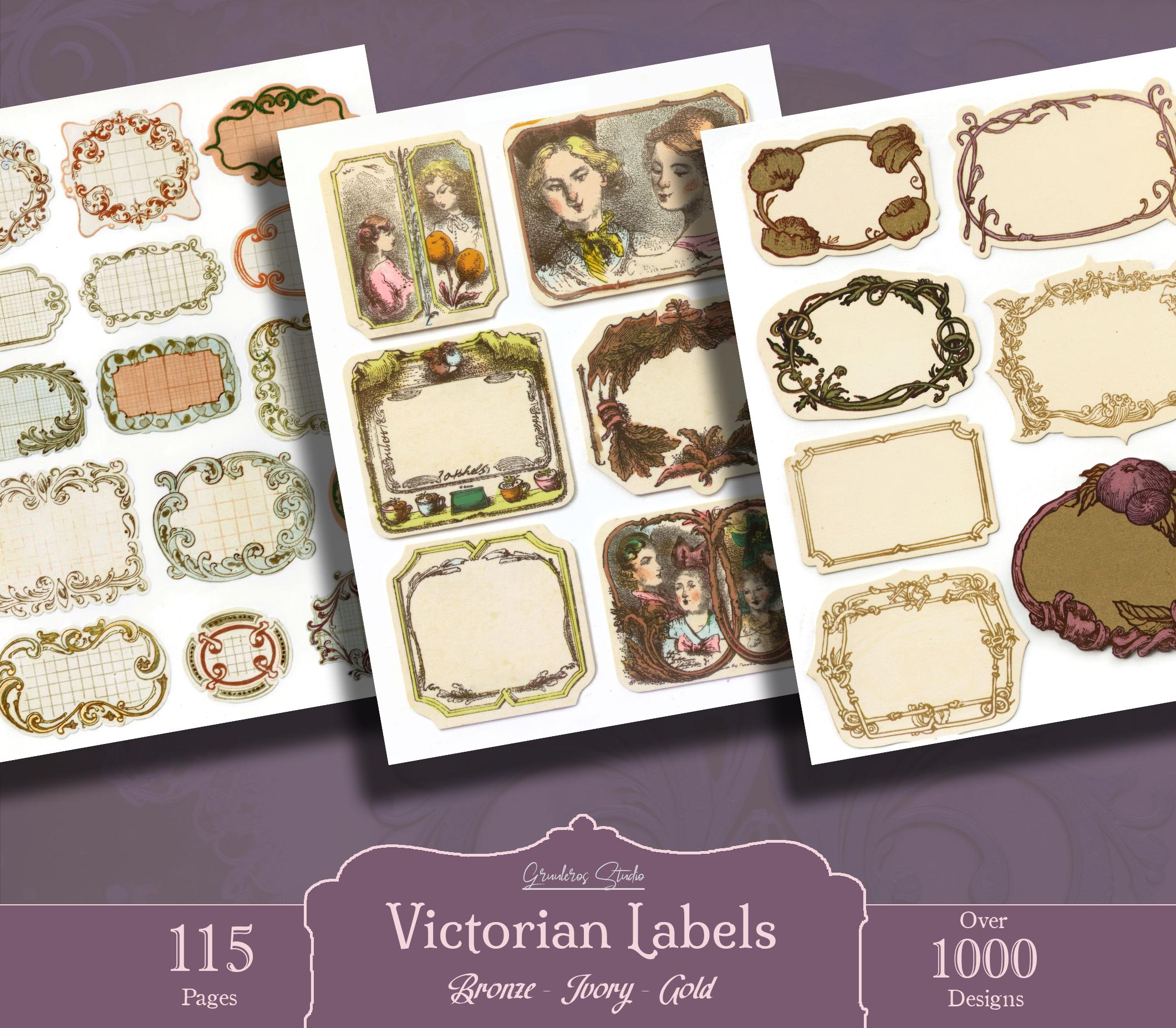 Victorian Labels Printable Ephemera, Vintage Label Frames, Junk Journal ...