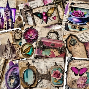 Vintage Antique Junk Journal Kit, Victorian Collage Printables, Digital ...