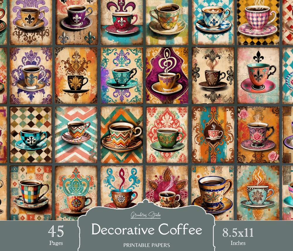 Coffee Junk Journal Kit, Coffee Digital Papers, Digital Junk Journal ...