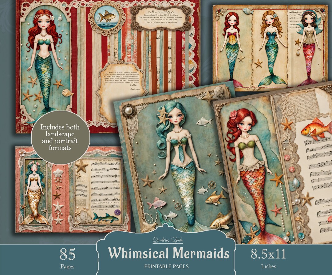 Junk Journal Printable, Mermaid Junk Journal, Lace Junk Journal ...