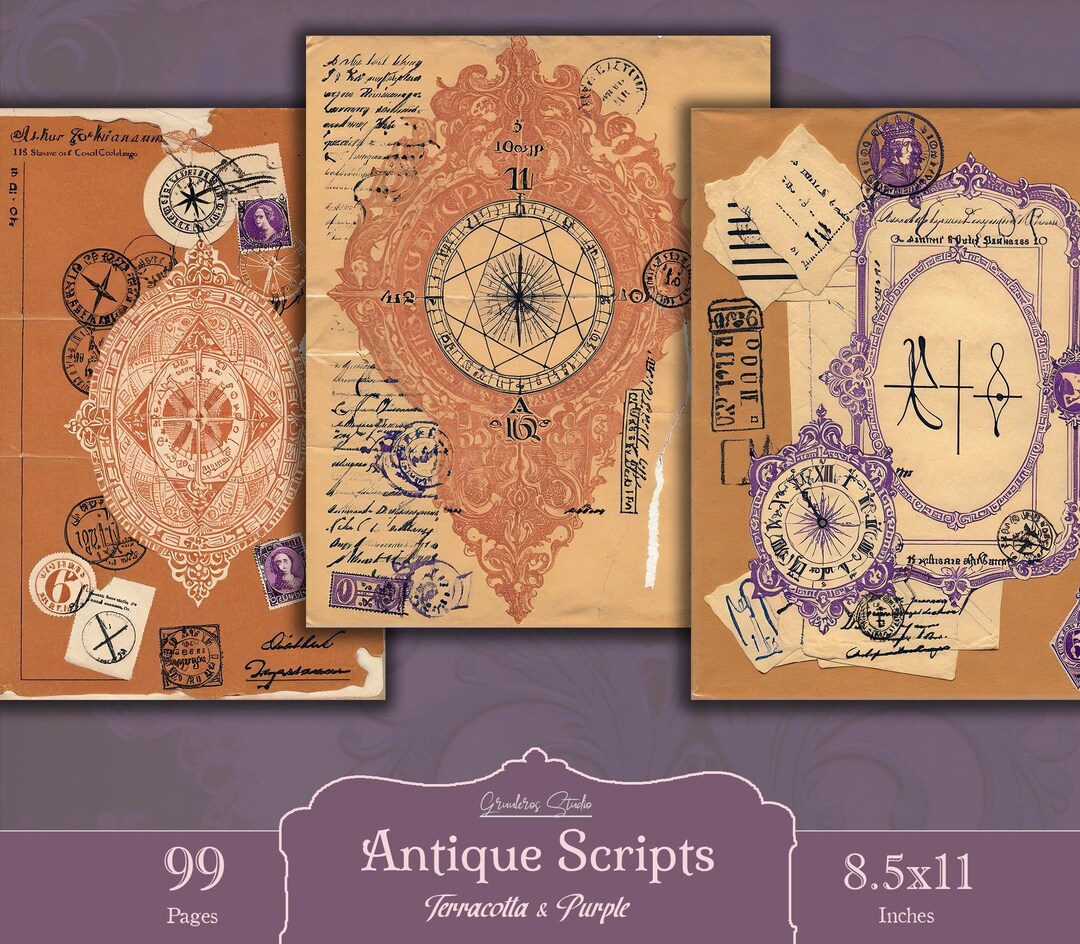 Antique Script Printable Paper: Vintage Handwriting Ephemera (digital ...