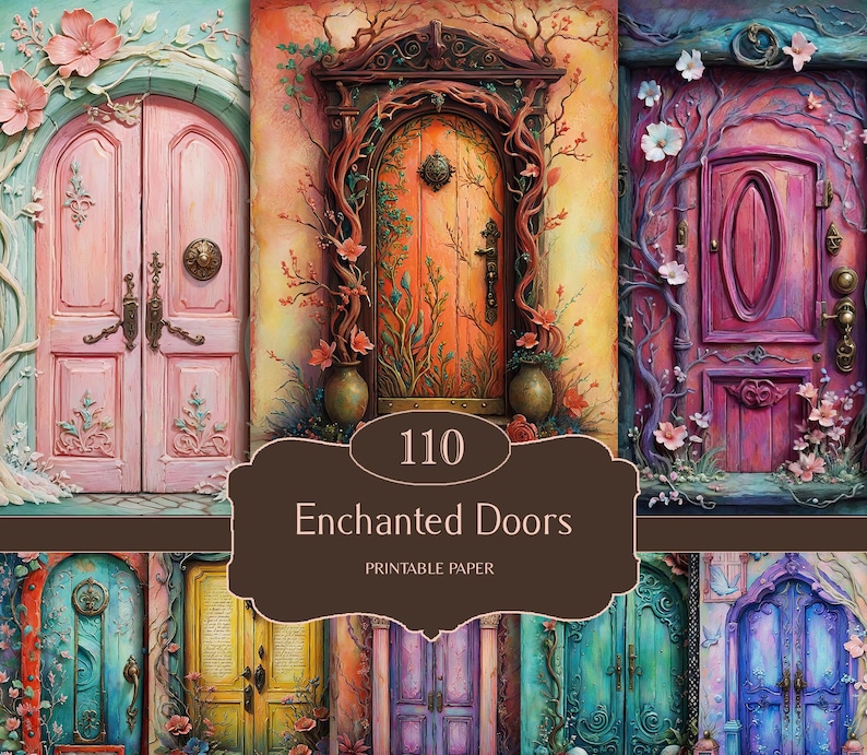 Fantasy Doors Printable Kit: Whimsical Junk Journal Ephemera (digital ...