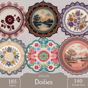 napperons vintage en dentelle florale pour carnets de bord, scrapbooking et fabrication de cartes. Découpes difficiles et PNG, feuilles imprimables, éphémères pour vos travaux manuels