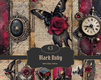 Gothic Junk Journal, Victorian Kit, Book of Shadows, Digital Download, Gothic Junk Journal Supplies, Journal Pages, Ephemera, Grimoire, ATC