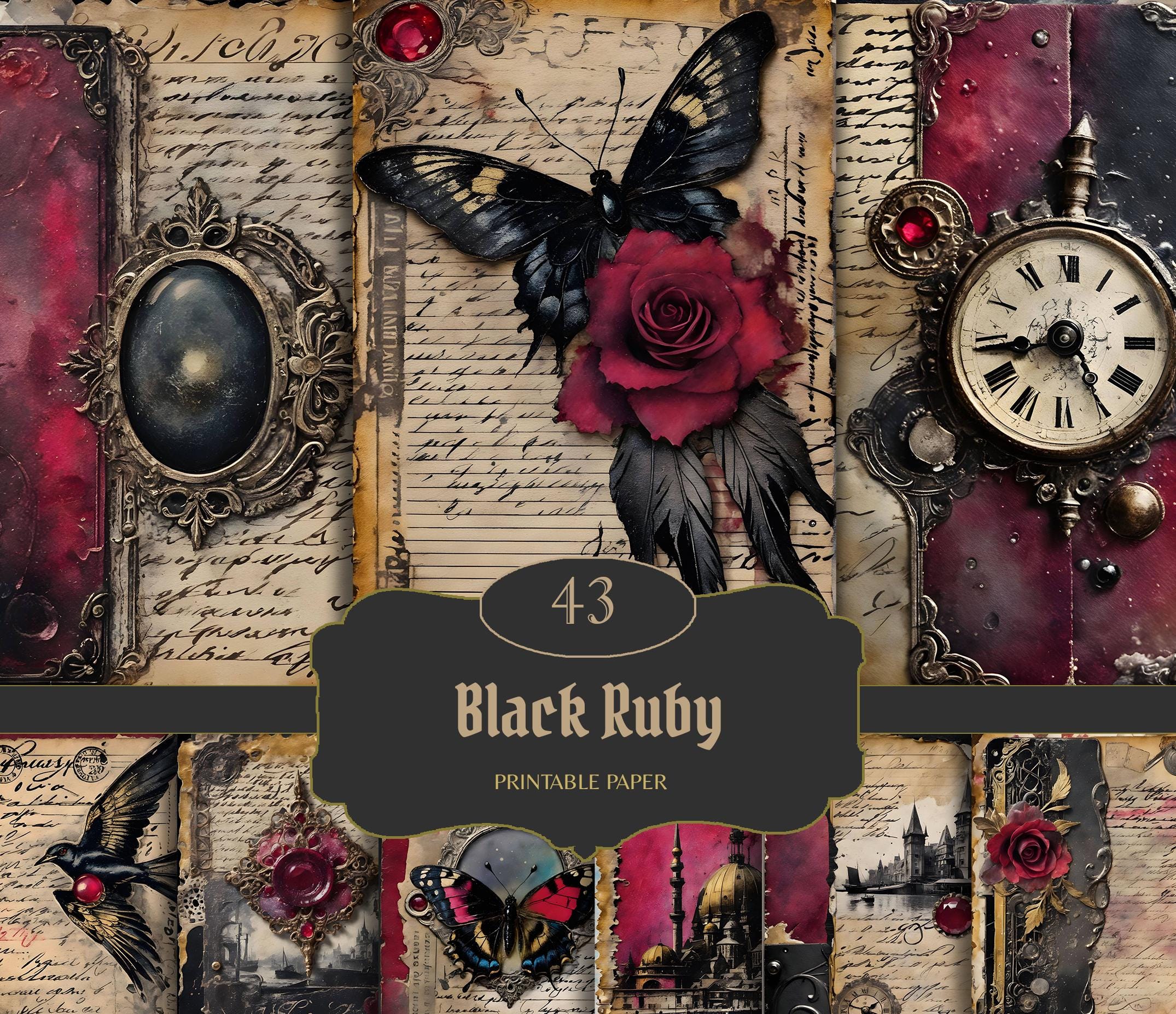 Gothic Junk Journal, Victorian Kit, Book of Shadows, Digital Download ...