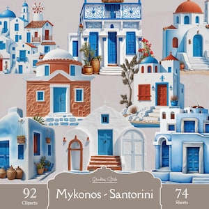 Santorini en Mykonos traditioneel huis clipart, Grieks eiland, Grieks reizen, PNG transparante achtergrond, reizen clipart, gratis commercieel gebruik