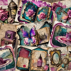 Vintage Antique Junk Journal Kit, Victorian Collage Printables, Digital ...