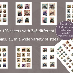 Fake Stamps, Vintage Travel Stamps, Cars, Trains, Bikes, Ships ...
