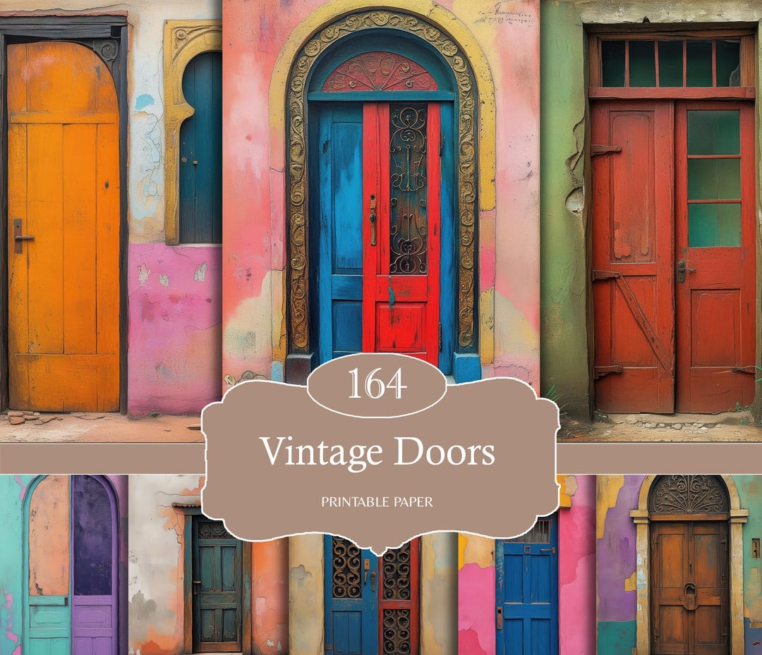 Vintage Rustic Doors Printable, Shabby Junk Journal Pages, Collage ...