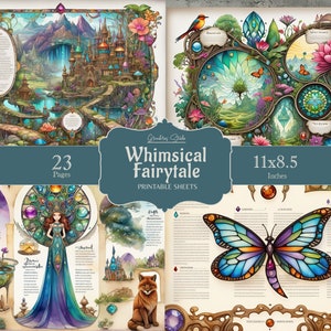 Kit de journal indésirable, magie des fées, conte de fées, fées, forêt, châteaux, fantaisiste, magique, enfants, enfants, imprimable, téléchargement numérique, chambre de bébé
