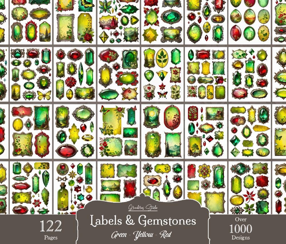 Crystal Gemstone Labels Printable Scrapbook Cutouts digital crystal-gemstone-labels-printable-scrapbook-cutouts-digital