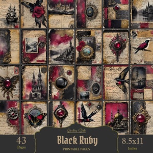 Gothic Junk Journal, Victorian Kit, Book of Shadows, Digital Download ...