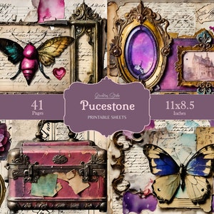 Vintage Antique Junk Journal Kit, Victorian Collage Printables, Digital ...