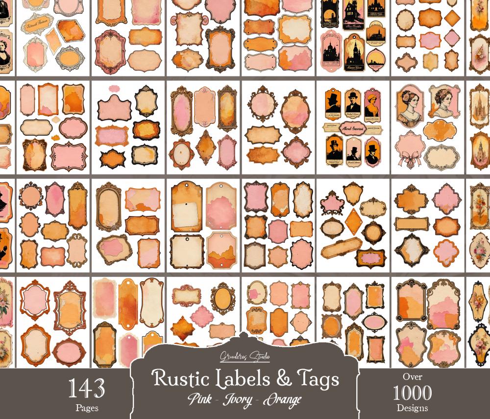 Printable Vintage Labels: Victorian Frames, Rustic Ephemera (PDF Files ...