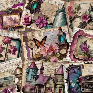 Vintage Antique Junk Journal Kit, Victorian Collage Printables, Digital ...