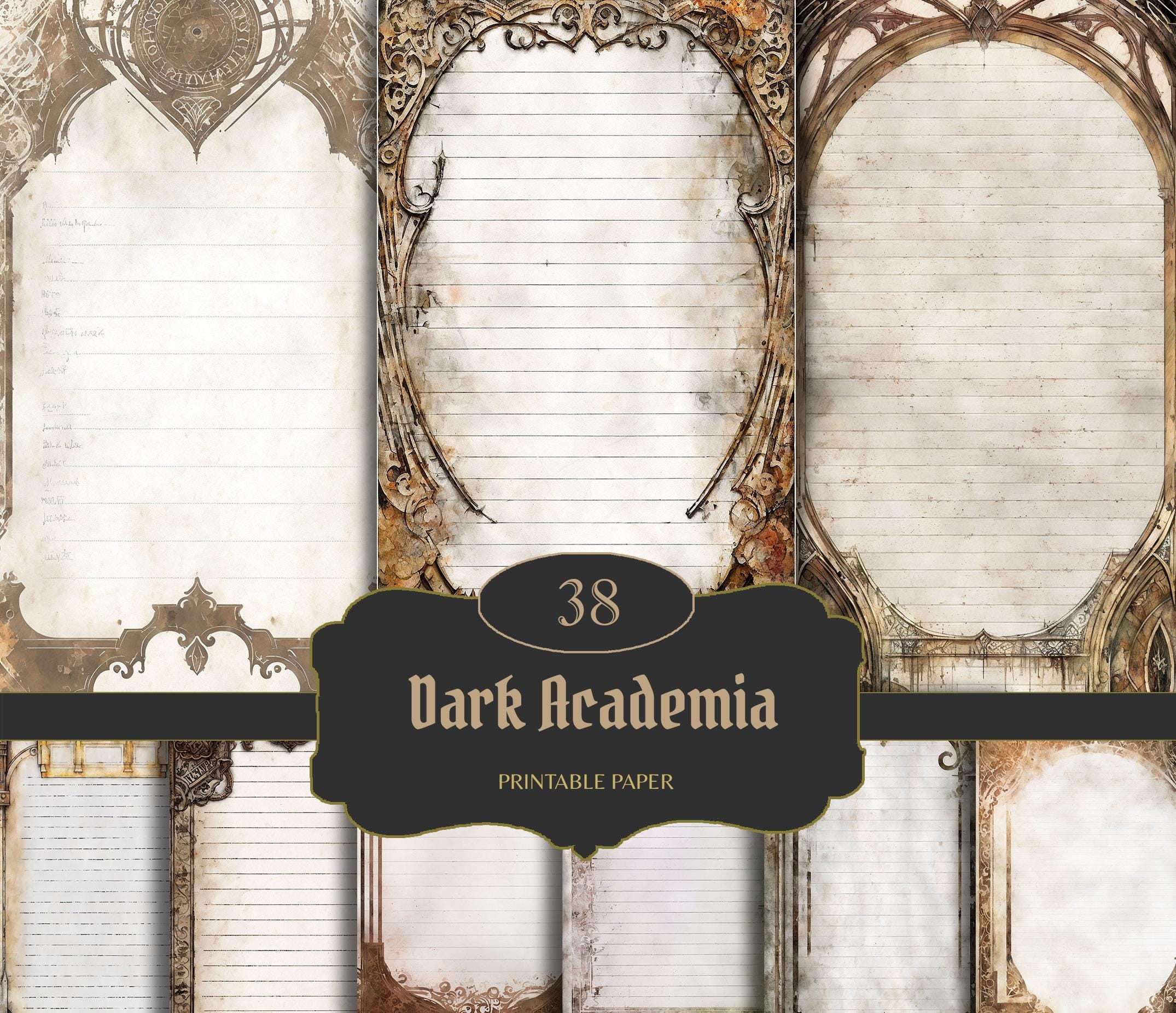 Gothic Printable Lined Junk Journal Pages, Dark Academia, Scrapbook ...