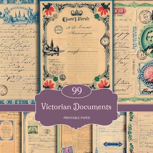Victorian Ephemera: Handwritten Style Notes for Junk Journals (Digital Download)