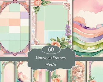 Papel de diario pastel, acuarela, diario vintage, diario rosa, estilo shabby chic, kit digital, inserto de diario vintage, efímera pastel