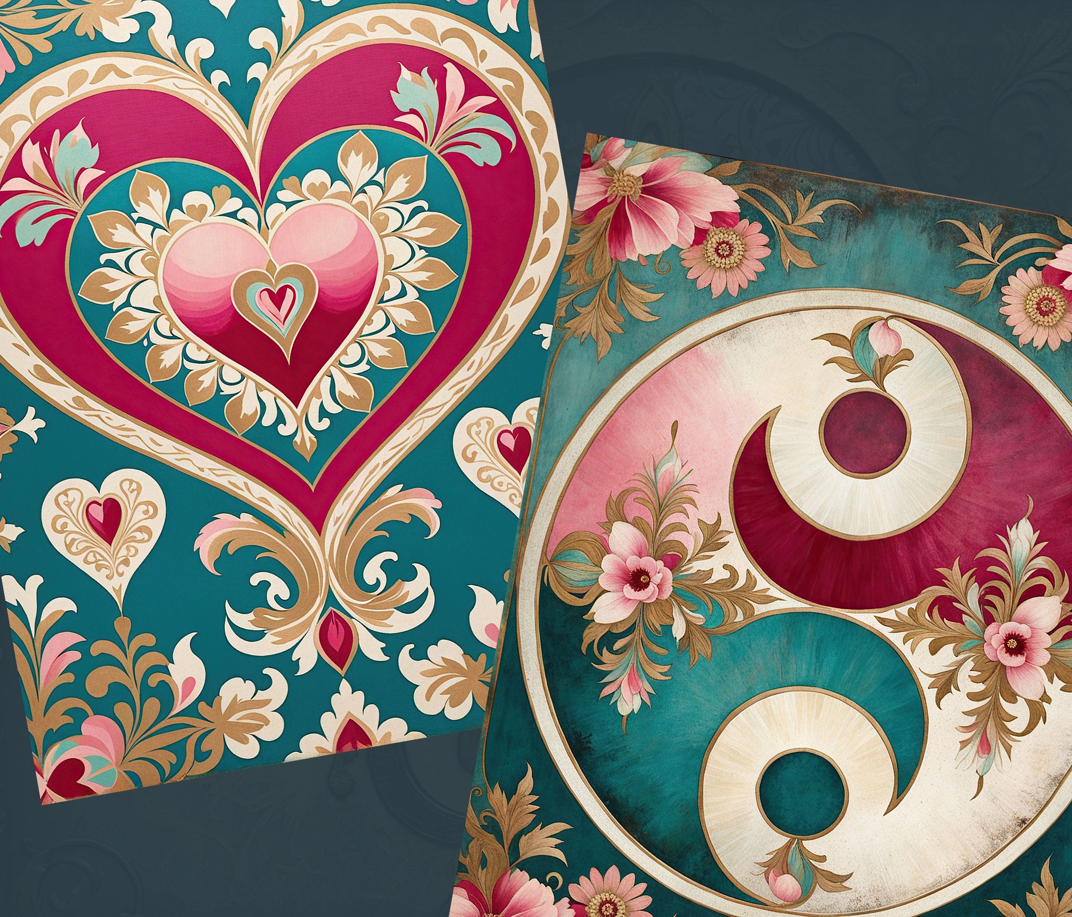 Printable Green Paper, Ornamental, Texture Theme, Journal Embellishment