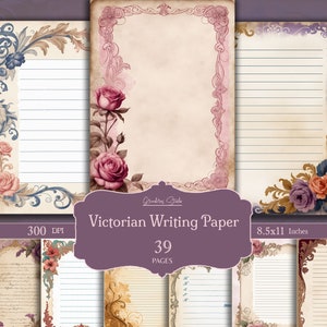 Victoriaans briefpapier, filigraanpagina's, collage afdrukbare ongewenste dagboek, plakboek, digitale kit, boek, achtergrond, decoupage, briefpapier