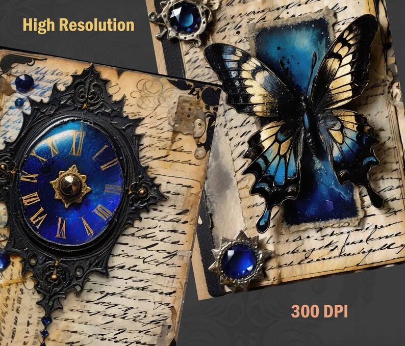 Victorian Goth Junk Journal Kit, Book of Shadows, Digital Download ...