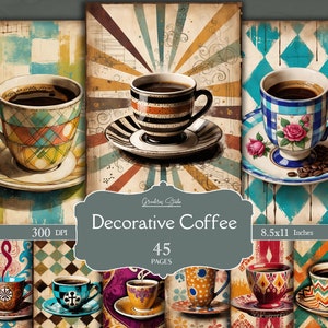 Kit Coffee Junk Journal, carte digitali sul caffè, diario digitale sui rifiuti, diario sui rifiuti del caffè stampabile, persona del caffè, regalo per gli amanti del caffè