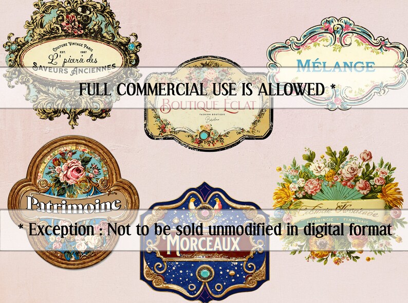 Printable Vintage French Labels Junk Journal Kit Label - Etsy