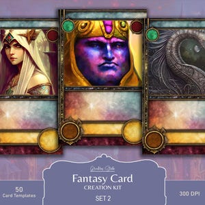DIY-kaartspel, 50 fantasiekaartspelsjablonen, bordspelitems, TCG-kaartspelhulpmiddelen, hoge kwaliteit jpg, digitale download, commercieel gebruik